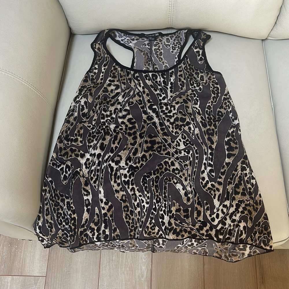 Forever 21 animal print blouse